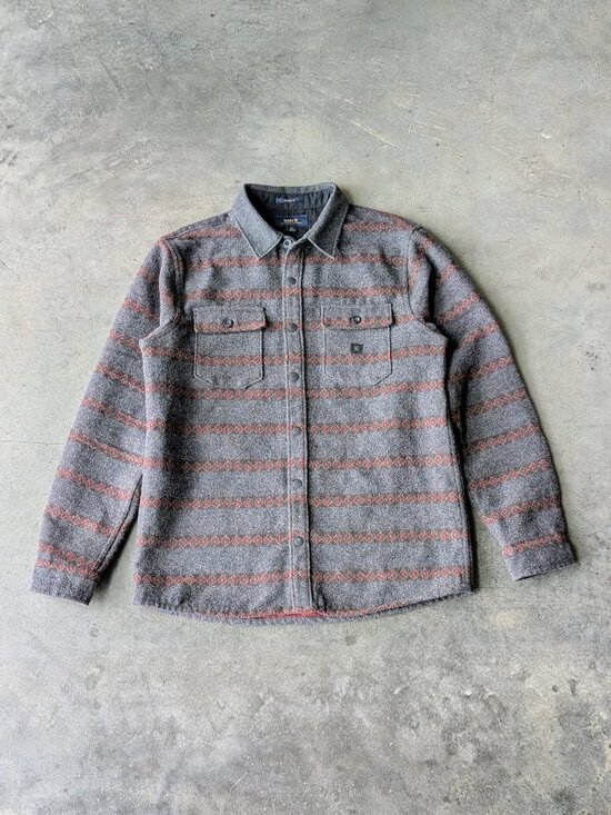 Roark Other - Roark Nordsman Flannel Shirt Jacket Shacket Gray Red Striped Wool Blend medium